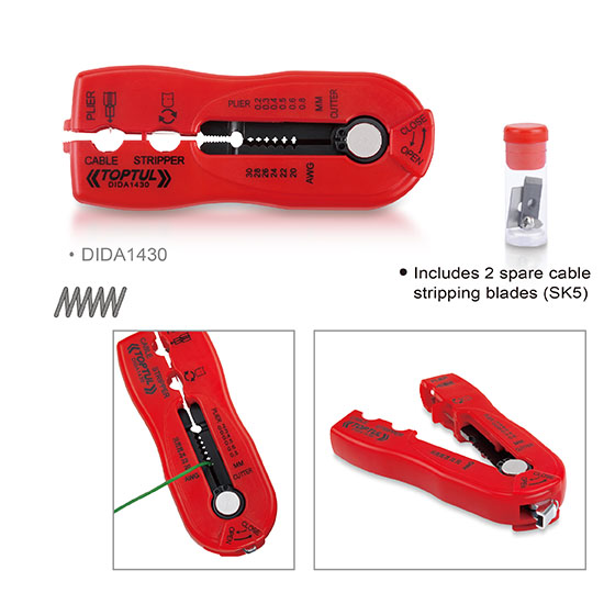 Dụng cụ tuốt dây điện đa năng Toptul DIDA1430 Dụng cụ tuốt dây điện đa năng Toptul DIDA1430